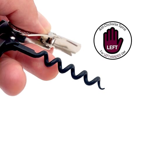 Pulltap's Left-Handed Classic 500 Corkscrew - Double-Hinged Wine Opener, Made in Spain