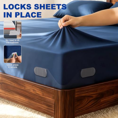Bed Sheet Holders for Corners - No-Lift Fitted Sheet Grippers (4-Pack)