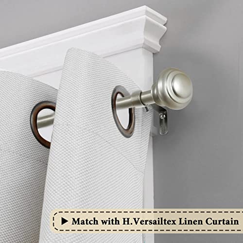 Adjustable Window Curtain Rod Set, 28 to 48 Inches, Nickel Finish