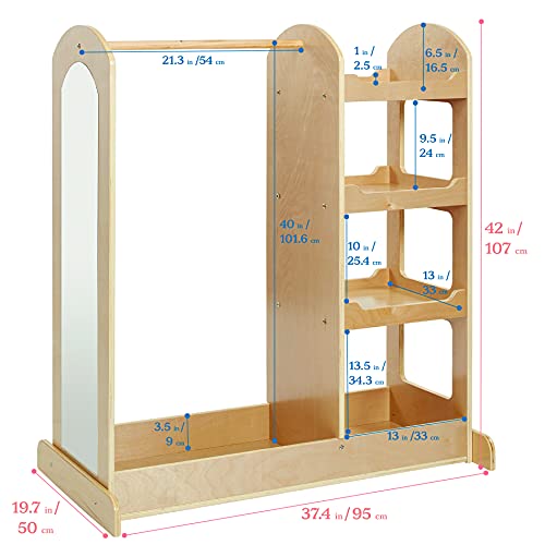 Kids Dress-Up Storage Center with Mirror and Costume Wardrobe