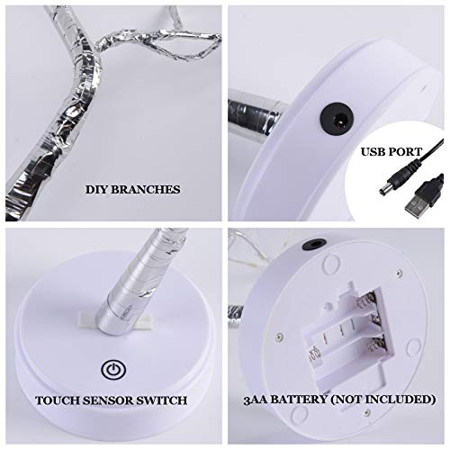 20" LED Bonsai Tree Lamp with USB/Battery Power - DIY Decor