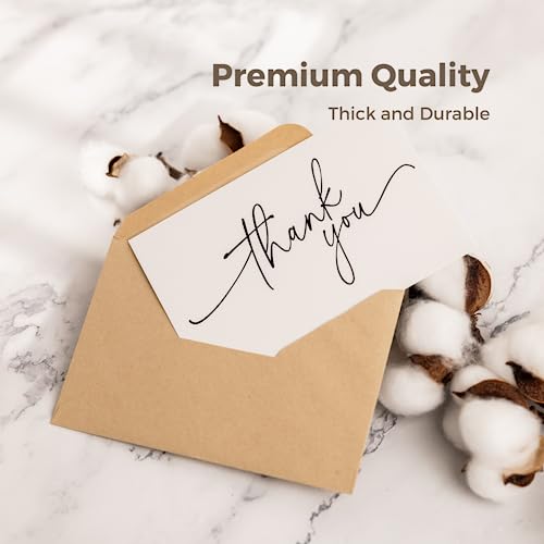 SPIRITDUST 52-Pack Thank You Cards Bulk with Kraft Envelopes and Stickers, Minimalist 3.5x5