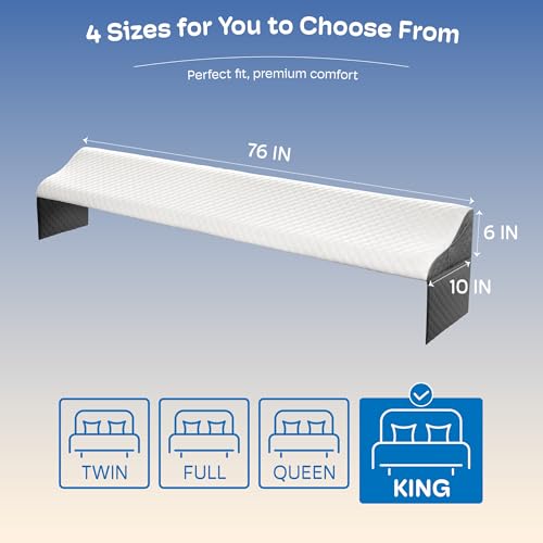 Ergonomic King Size Bed Wedge Pillow for Headboard Gaps