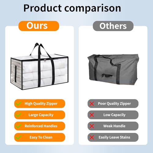 Extra Large Heavy Duty Moving Bags 8-Pack Waterproof Storage Totes