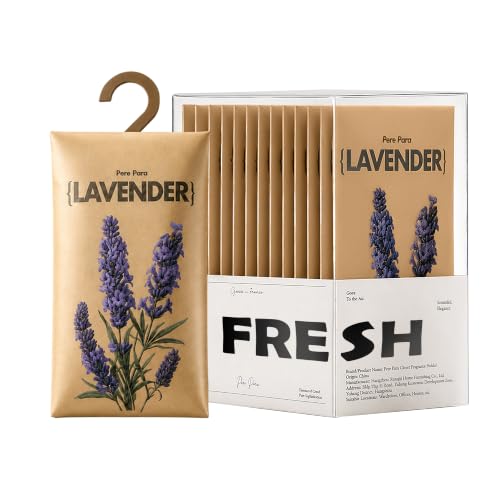 12-Pack Lavender Scented Sachets for Closet and Drawer Air Freshener