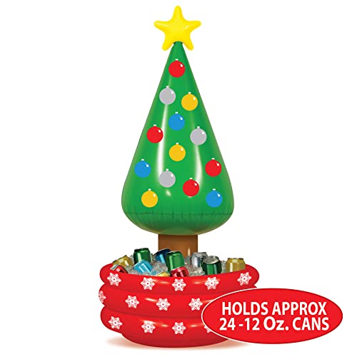 Beistle 3-Pack Inflatable Christmas Tree Coolers - 4'8" Holiday Drink Holders for Parties