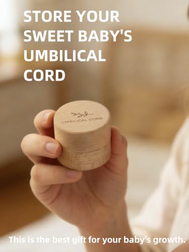 Minimalist Wooden Baby Umbilical Cord Keepsake Box with Acrylic Storage Case