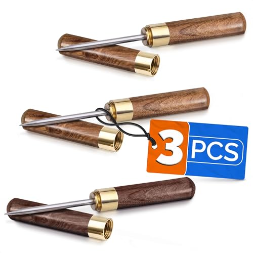 KETAR 3 Pcs Stainless Steel Ice Picks with Wooden Handles – Bar & Cocktail Tool Set