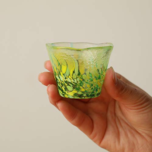 Aderia Glass Yamawaka Tsugaru Vidro Sake Cup 1.7 fl oz Handmade Japanese Glassware