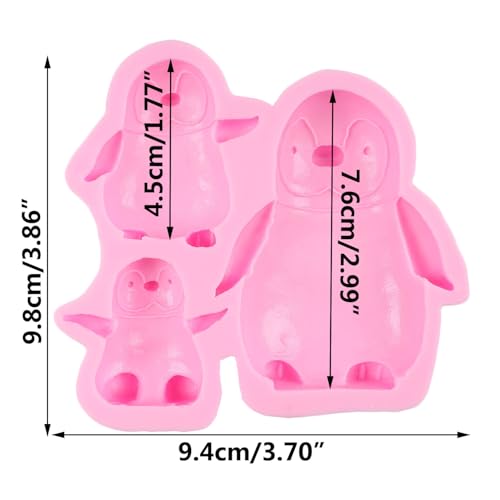 Penguin Family Silicone Fondant Mold for Cake Decoration - Style B