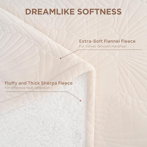 Queen Electric Blanket - Heated Sherpa & Flannel, 10 Heat Levels, 84x90