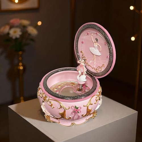 Ballerina Musical Jewelry Box with Rotating Dancer and LED Lights