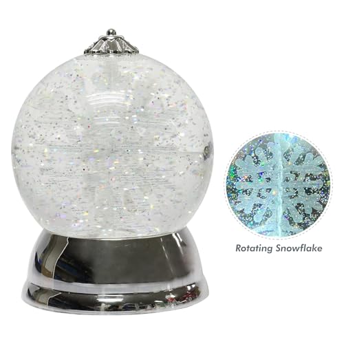 Christmas Lighted Snow Globe - 6.5" LED Spinning Snowflake Water Globe