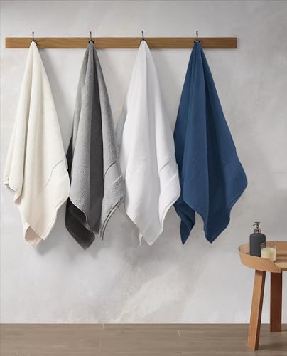 4-Pack Organic Cotton Bath Sheets 36x70 Inch, 650 GSM Plush Quick Dry Towels