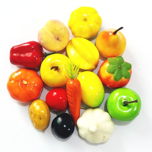 20Pcs Artificial Fruits & Vegetables Set - Realistic Foam Decor