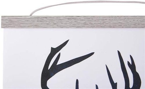 Benjia Magnetic Poster Hanger - 23" Wooden Frame for Canvas & Artwork | Easy Wall Display (Grey)