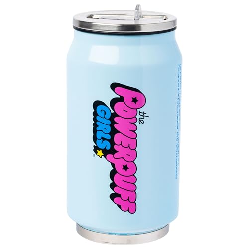 Silver Buffalo Powerpuff Girls Stainless Steel Double Wall Cup Featuring Blossom, Buttercup, and Bubbles, 11.8 Ounces
