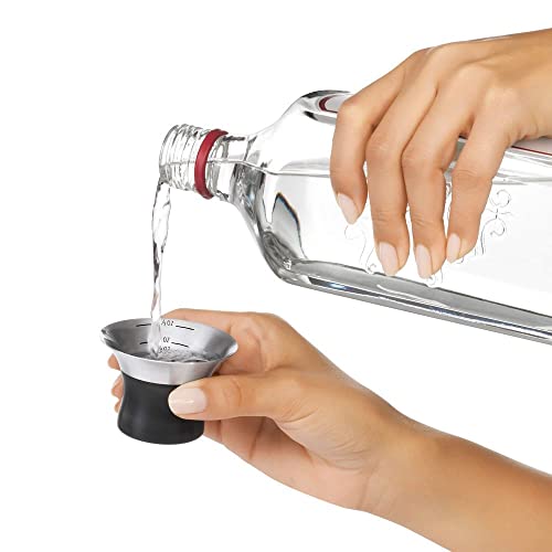 OXO Steel Cocktail Shaker with Strainer - 24 oz, Leak-Proof, Includes Jigger, Barware