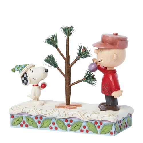 Jim Shore Peanuts Snoopy & Charlie Brown Christmas Figurine - Handcrafted Resin Decor