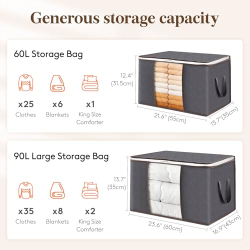 6 Pack Clothes Storage Bins with Lids and Clear Window