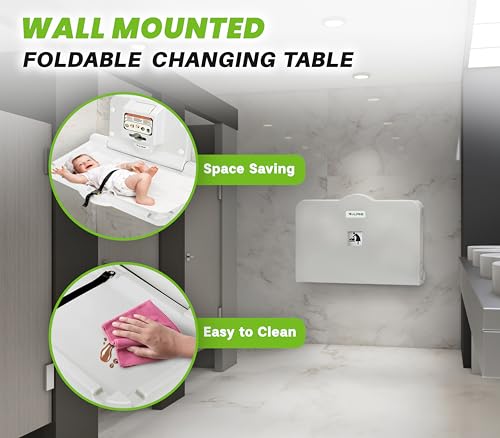 Wall Mounted Horizontal Baby Changing Station - Foldable Diaper Table