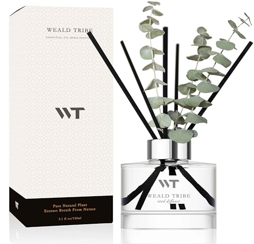 Eucalyptus Mint Reed Diffuser Set with Decorative Flowers and Essential Oils