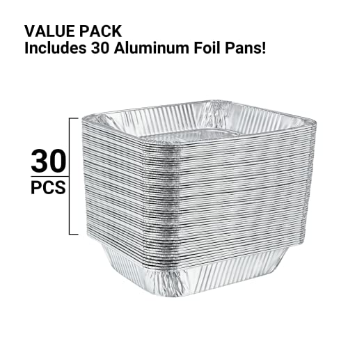 Disposable Aluminum Foil Pans 9x13 - Half Size Heavy Duty Pans (30 Pack)