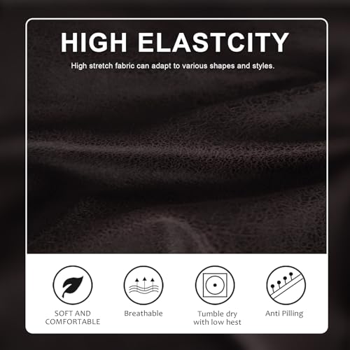 Stretch Spandex Sofa Cushion Covers - Machine Washable, Chocolate