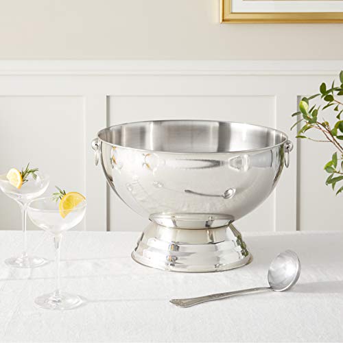 3.5 Gallon Stainless Steel Punch Bowl with Ring Handles - Heavy Duty
