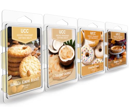 Highly Scented Soy Wax Melts Variety Pack - Natural Plant-Based Cubes (4 Pack)