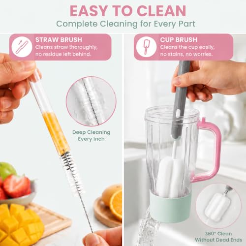 26oz Travel Tumbler with Leakproof Lid, Silicone Straw, and Cleaning Brushes