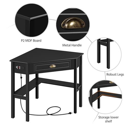 L-Shaped Corner Computer Desk and Swivel Chair Set with USB Ports & Storage