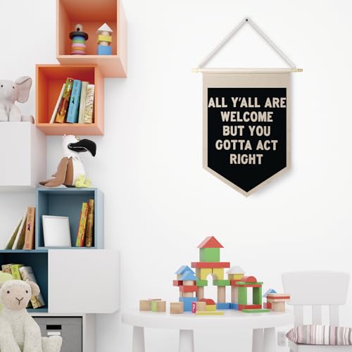 All Are Welcome Hanging Wall Canvas Banner Pennant Flag Art Decor