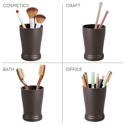 iDesign Plastic Bathroom Tumbler for Countertop or Vanity Storage - Set of 2 - Bronze