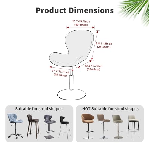 Stretch Bar Stool Covers with Backs, Set of 4 Washable Slipcovers