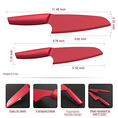Nylon Knife Set for Nonstick Pans - 2 Piece Plastic Kitchen Knives