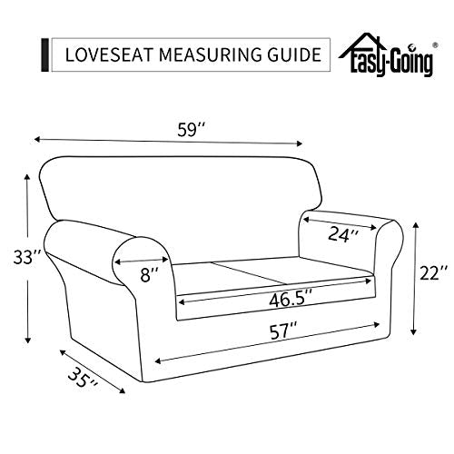 Stretch Loveseat Slipcover – Washable Fitted Sofa Cover in Grey