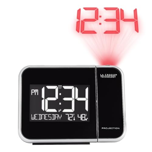 Projection Alarm Clock with Indoor Temperature and Humidity Display