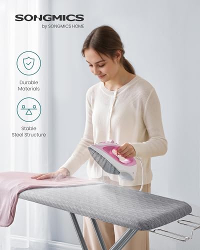 SONGMICS Foldable Ironing Board with 4-Layer Cover and 7-Height Adjustments