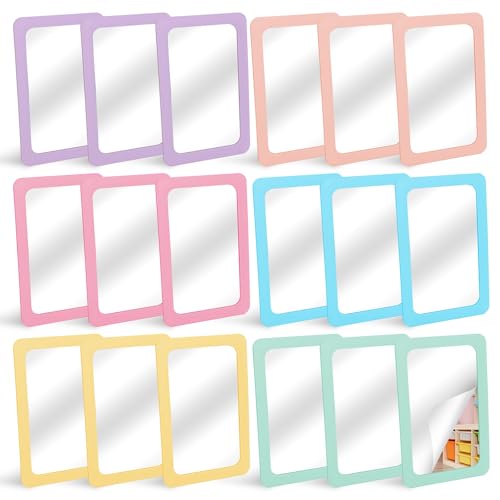 18 Pcs Small Pastel Mirrors for Kids, 4 x 6 Inch Unbreakable Acrylic Mirror