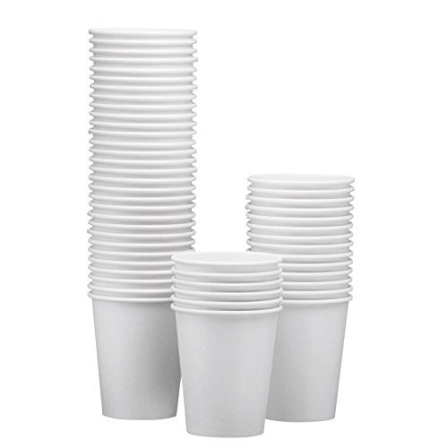 NYHI 200 Pack 12 oz White Paper Disposable Cups Hot Cold Beverage Drinking Cup for Water, Juice Coffee or Tea Ideal for Water Coolers Party or Coffee On the Go