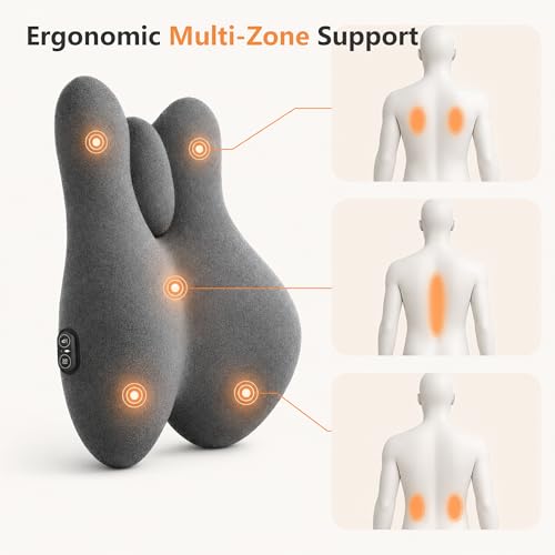 Ergonomic Lumbar Support Pillow with Heat & Vibration Massage