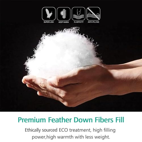 Oversized King Down Feather Comforter - Organic Cotton, 120x98