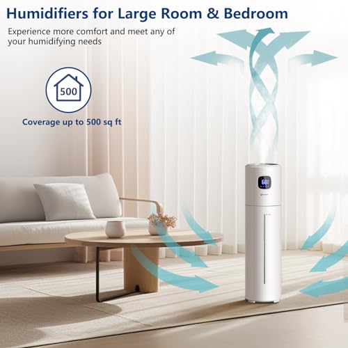 Large Room Ultrasonic Cool Mist Humidifier 9L Top Fill Quiet
