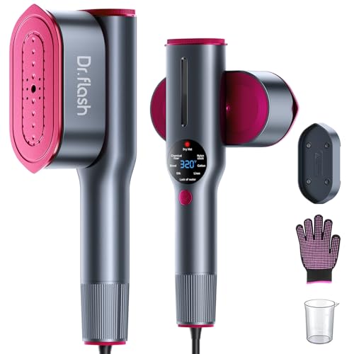 DRFLASH 2-in-1 Handheld Garment Steamer and Travel Iron for Clothes