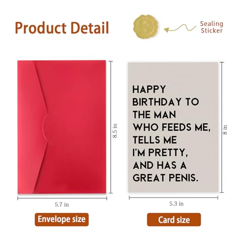 Funny Birthday Card for Husband or Boyfriend - Cheeky Romantic Love Card