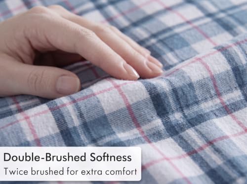 ZOYER 100% Cotton Flannel Sheets Twin Size 3-Piece Bed Set - Soft & Durable