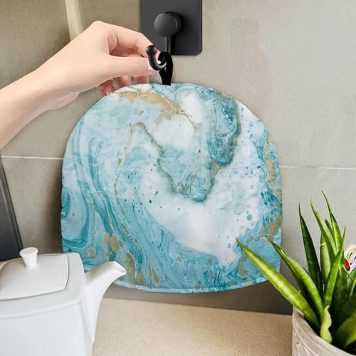 Insulated Teapot Cozy - Thermal Tea Kettle Warmer with Hanging Loop, Aqua