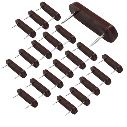 20-Pack Brown Plastic Head Double Pins for Bed Skirts & Furniture