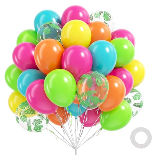 60pcs Tropical Balloon Arch Kit, 12-Inch Colorful Latex Balloons for Party